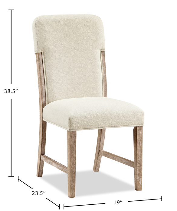 Ensemble de salle à manger Austin 5 pièces avec table, rallonge de 82 po à 94 po (L) et 4 chaises - taupe et brun chêne naturel