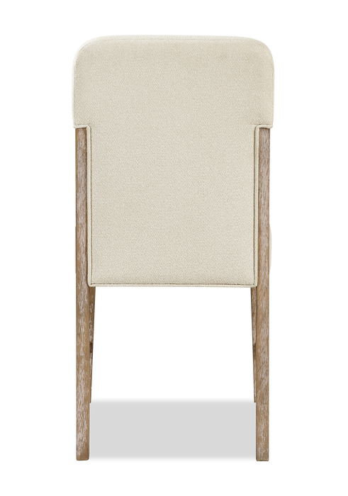 Chaise de salle à manger Sasha en tissu de chenille - taupe et brun chêne naturel