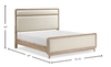 Sasha Panel Bed with Fabric Headboard & Footboard, Natural Oak Brown - Queen Size | Lit à panneaux Sasha avec tête et pied de lit en tissu, brun chêne naturel - format grand lit