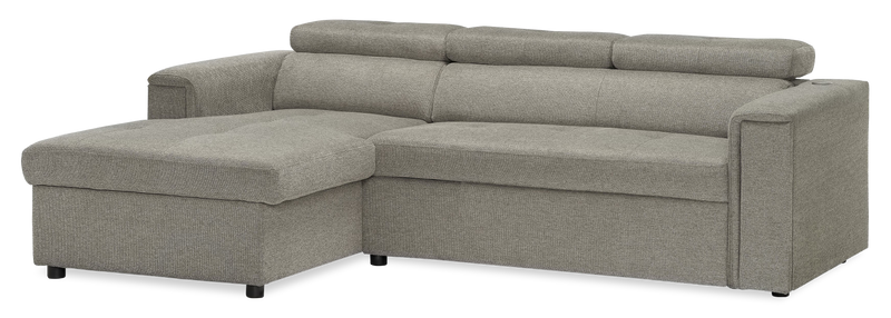 Sofa sectionnel Savvy 2 pièces en tissu d'apparence lin - gris