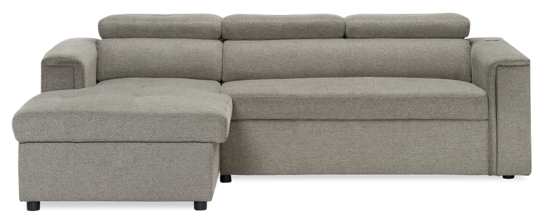 Sofa sectionnel Savvy 2 pièces en tissu d'apparence lin - gris