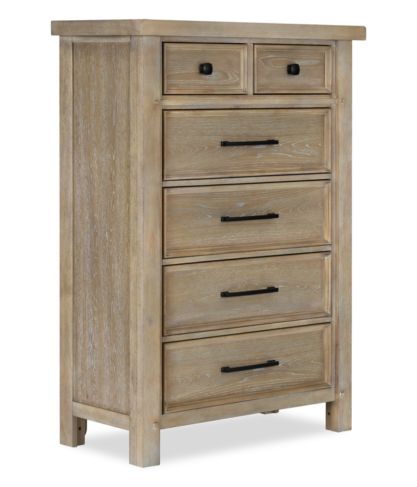 Commode verticale Sonoma de 38 po (L) x 54 po (H) à 6 tiroirs pour la chambre à coucher - brun clair