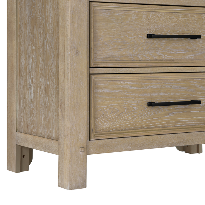 Commode verticale Sonoma de 38 po (L) x 54 po (H) à 6 tiroirs pour la chambre à coucher - brun clair
