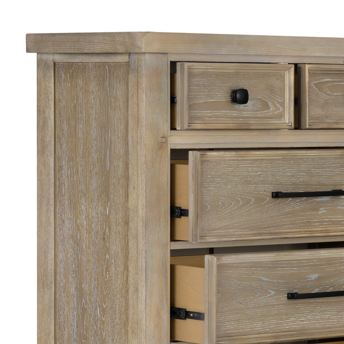 Commode verticale Sonoma de 38 po (L) x 54 po (H) à 6 tiroirs pour la chambre à coucher - brun clair