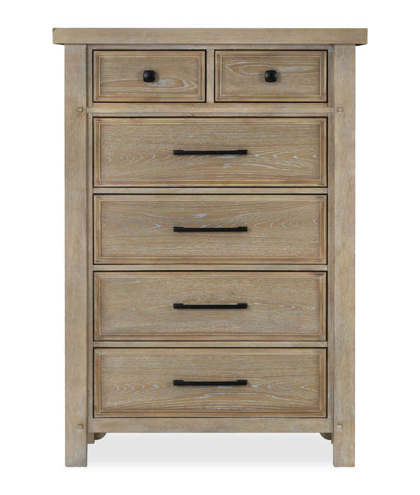 Commode verticale Sonoma de 38 po (L) x 54 po (H) à 6 tiroirs pour la chambre à coucher - brun clair