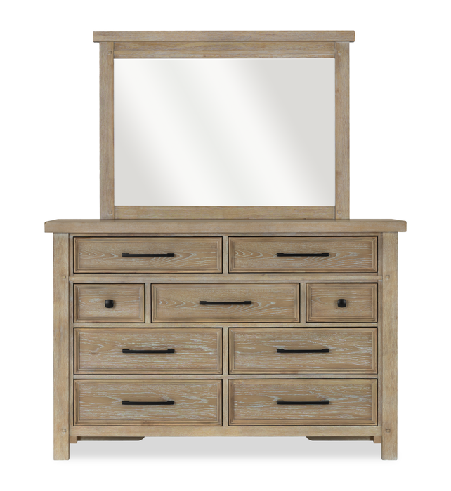 Commode Sonoma de 62 po (L) x 42 po (H) à 9 tiroirs pour la chambre à coucher - brun clair