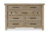 Commode Sonoma de 62 po (L) x 42 po (H) à 9 tiroirs pour la chambre à coucher - brun clair