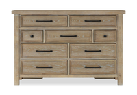  Commode Sonoma de 62 po (L) x 42 po (H) à 9 tiroirs pour la chambre à coucher - brun clair