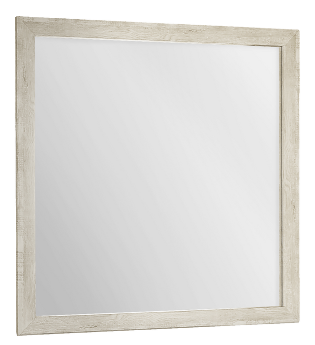 Miroir de commode de chambre à coucher Soren, à fixer au meuble ou à suspendre au mur - chêne blanchi