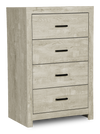 Commode verticale de chambre à coucher Soren de 32 po (L) x 45 po (H) à 4 tiroirs - chêne blanchi