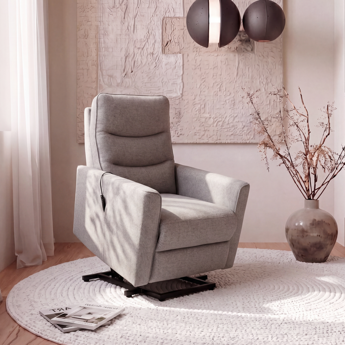 Fauteuil basculeur à inclinaison électrique Stratford de 29 po d’apparence lin - gris