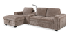 Sofa-lit sectionnel de gauche Sunset en tissu d’apparence lin avec ports USB - taupe