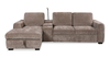 Sunset Linen-Look Fabric Left-Facing Sleeper Sectional with Storage and Built-In LED Lighting – Taupe | Sofa-lit sectionnel de gauche Sunset en tissu d’apparence lin avec ports USB - taupe