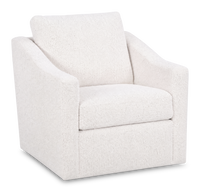 Fauteuil d’appoint pivotant personnalisable de Sofa Lab de 32 po fabriqué au Canada en tissu - Teddy Snow