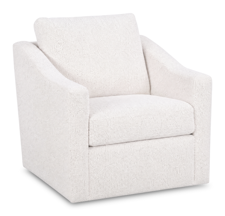 Fauteuil d’appoint pivotant personnalisable de Sofa Lab de 32 po fabriqué au Canada en tissu - Teddy Snow