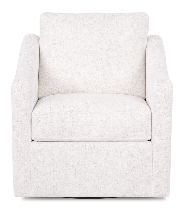 Fauteuil d’appoint pivotant personnalisable de Sofa Lab de 32 po fabriqué au Canada en tissu - Teddy Snow