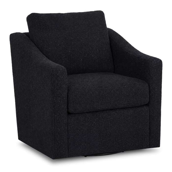 Fauteuil d’appoint pivotant personnalisable de Sofa Lab de 32 po fabriqué au Canada en tissu - Teddy Raven