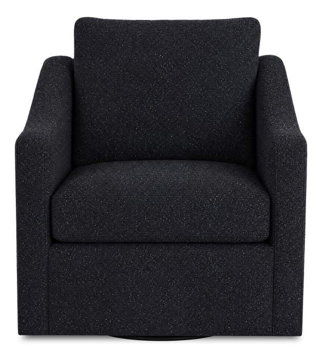 Fauteuil d’appoint pivotant personnalisable de Sofa Lab de 32 po fabriqué au Canada en tissu - Teddy Raven