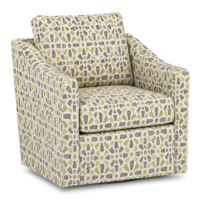 Made in Canada Sofa Lab Customizable Swivel 32" Fabric Accent Chair – Lemonade Accent Fabric | Fauteuil d’appoint pivotant personnalisable de Sofa Lab de 32 po fabriqué au Canada en tissu - tissu décoratif Lemonade