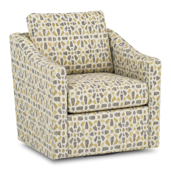Fauteuil d’appoint pivotant personnalisable de Sofa Lab de 32 po fabriqué au Canada en tissu - tissu décoratif Lemonade