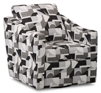  Fauteuil d’appoint pivotant personnalisable de Sofa Lab de 32 po fabriqué au Canada en tissu - tissu décoratif Onyx
