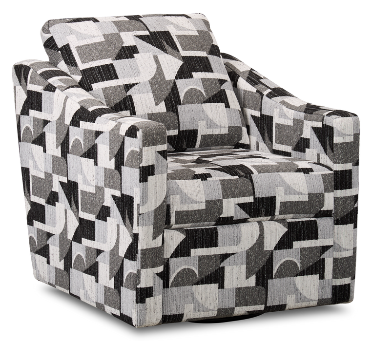 Fauteuil d’appoint pivotant personnalisable de Sofa Lab de 32 po fabriqué au Canada en tissu - tissu décoratif Onyx