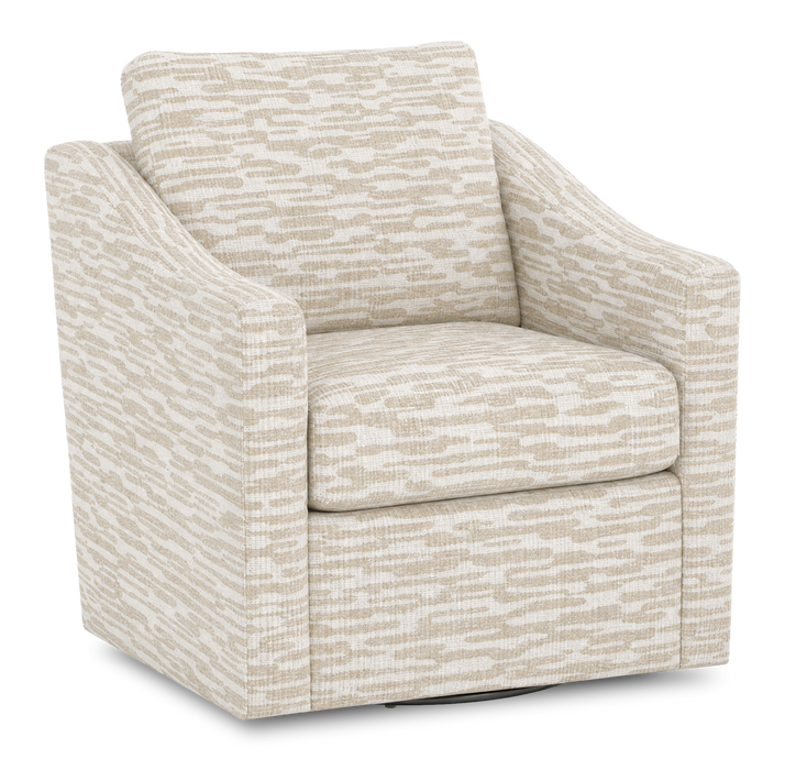 Fauteuil d’appoint pivotant personnalisable de Sofa Lab de 32 po fabriqué au Canada en tissu - tissu décoratif Bisque