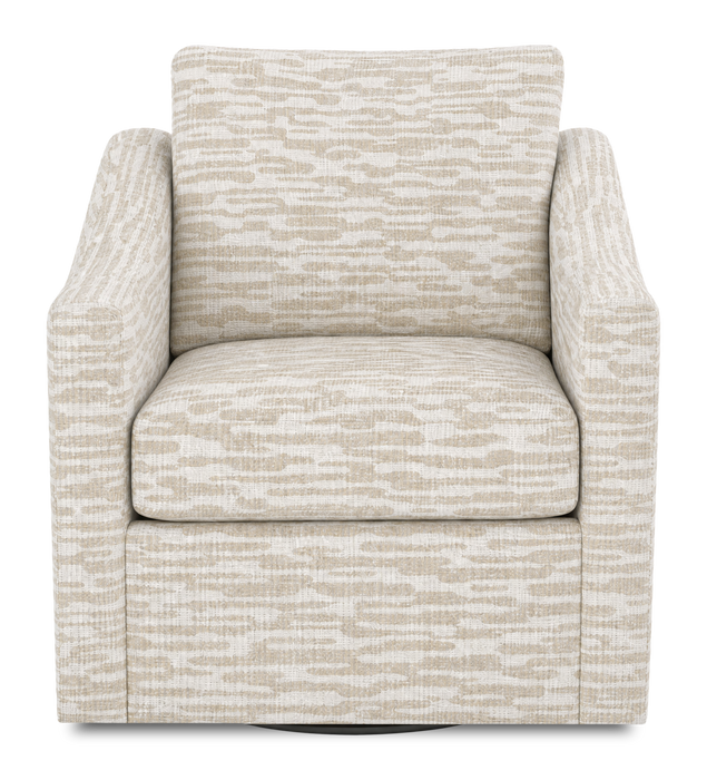 Fauteuil d’appoint pivotant personnalisable de Sofa Lab de 32 po fabriqué au Canada en tissu - tissu décoratif Bisque