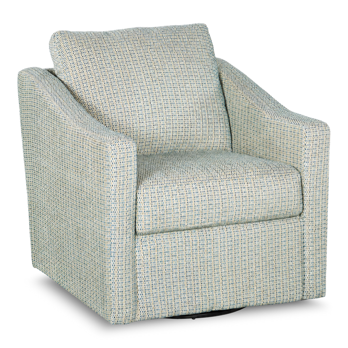 Fauteuil d’appoint pivotant personnalisable de Sofa Lab de 32 po fabriqué au Canada en tissu - tissu décoratif Peacock