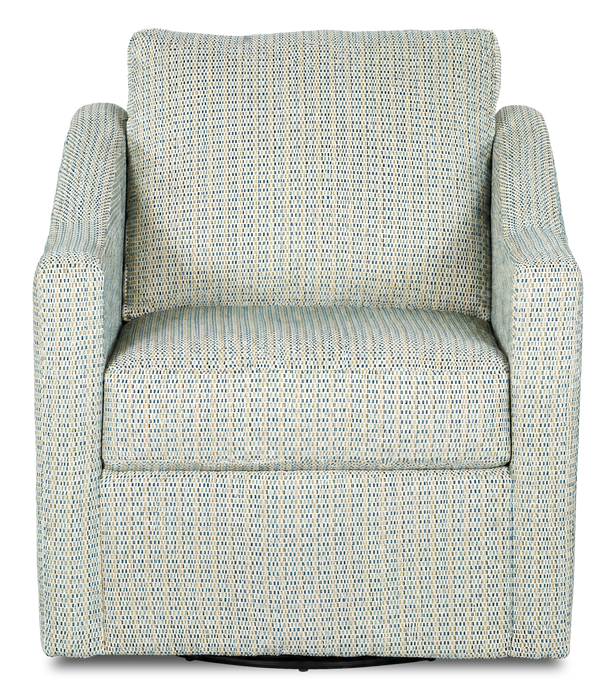 Fauteuil d’appoint pivotant personnalisable de Sofa Lab de 32 po fabriqué au Canada en tissu - tissu décoratif Peacock