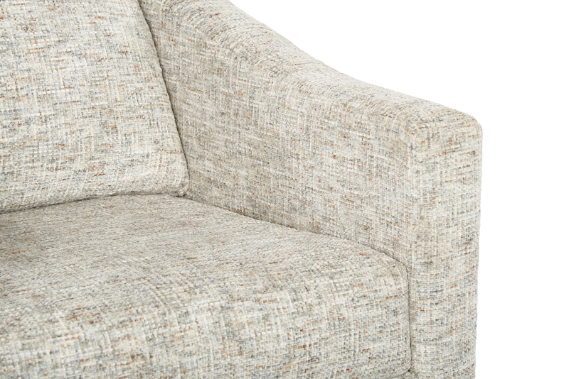 Fauteuil d’appoint pivotant personnalisable de Sofa Lab de 32 po fabriqué au Canada en tissu - tissu décoratif Rust 