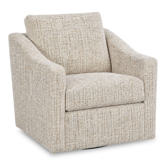 Fauteuil d’appoint pivotant personnalisable de Sofa Lab de 32 po fabriqué au Canada en tissu - tissu décoratif Rust 