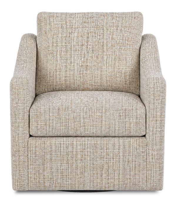 Fauteuil d’appoint pivotant personnalisable de Sofa Lab de 32 po fabriqué au Canada en tissu - tissu décoratif Rust 