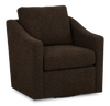 Fauteuil d’appoint pivotant personnalisable de Sofa Lab de 32 po fabriqué au Canada en tissu - Teddy Walnut