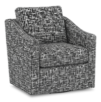 Fauteuil d’appoint pivotant personnalisable de Sofa Lab de 32 po fabriqué au Canada en tissu - tissu décoratif Jet
