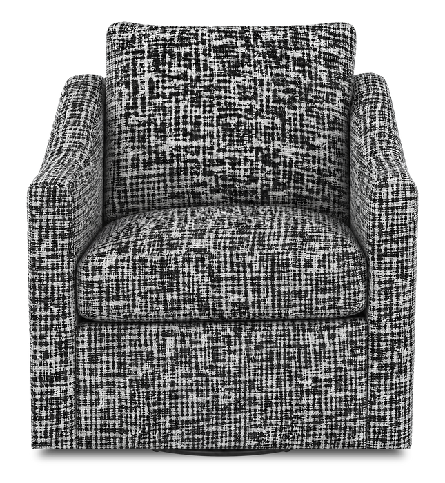 Fauteuil d’appoint pivotant personnalisable de Sofa Lab de 32 po fabriqué au Canada en tissu - tissu décoratif Jet