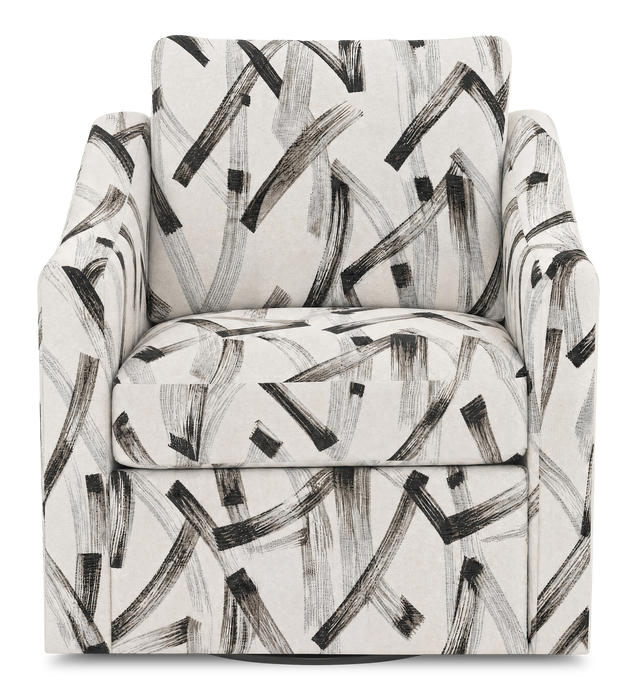 Fauteuil d’appoint pivotant personnalisable de Sofa Lab de 32 po fabriqué au Canada en tissu - tissu décoratif Stormy