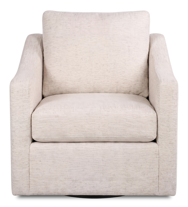 Fauteuil d’appoint pivotant personnalisable de Sofa Lab de 32 po fabriqué au Canada en tissu - Chenille White