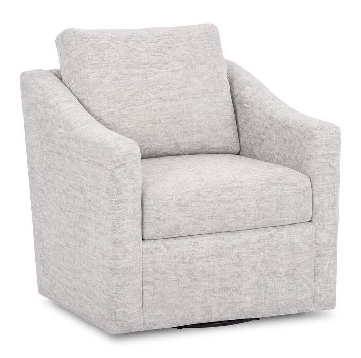 Fauteuil d’appoint pivotant personnalisable de Sofa Lab de 32 po fabriqué au Canada en tissu - Plush Oyster