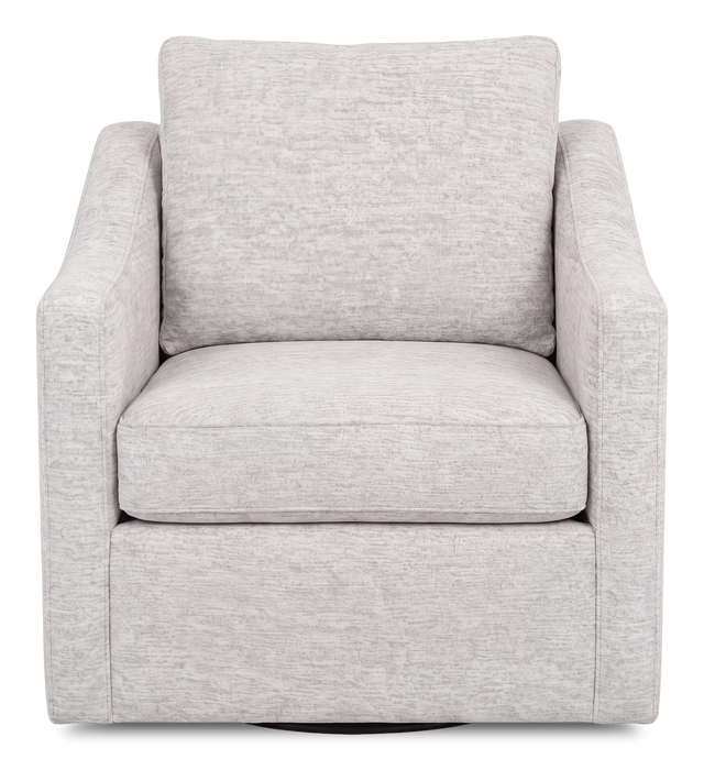 Fauteuil d’appoint pivotant personnalisable de Sofa Lab de 32 po fabriqué au Canada en tissu - Plush Oyster