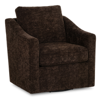 Fauteuil d’appoint pivotant personnalisable de Sofa Lab de 32 po fabriqué au Canada en tissu - Plush Chocolate