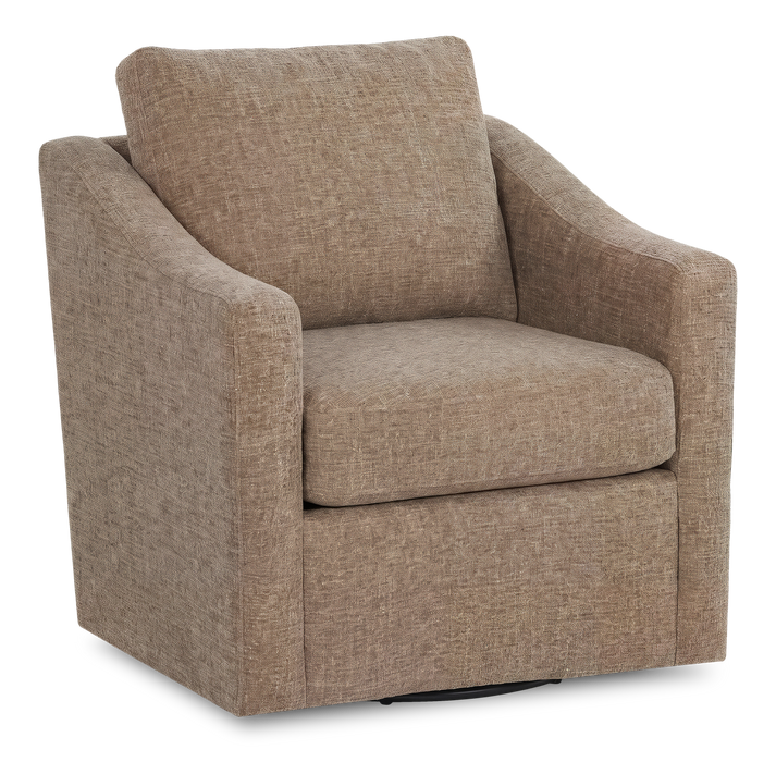 Fauteuil d’appoint pivotant personnalisable de Sofa Lab de 32 po fabriqué au Canada en tissu - Chenille Praline