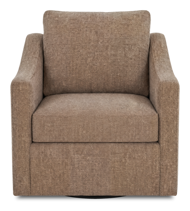 Fauteuil d’appoint pivotant personnalisable de Sofa Lab de 32 po fabriqué au Canada en tissu - Chenille Praline