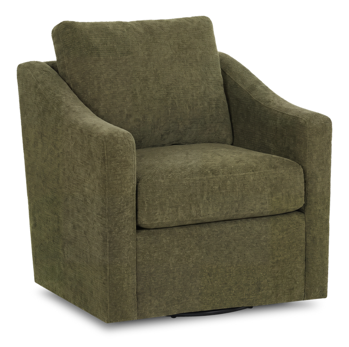 Fauteuil d’appoint pivotant personnalisable de Sofa Lab de 32 po fabriqué au Canada en tissu - Chenille Moss