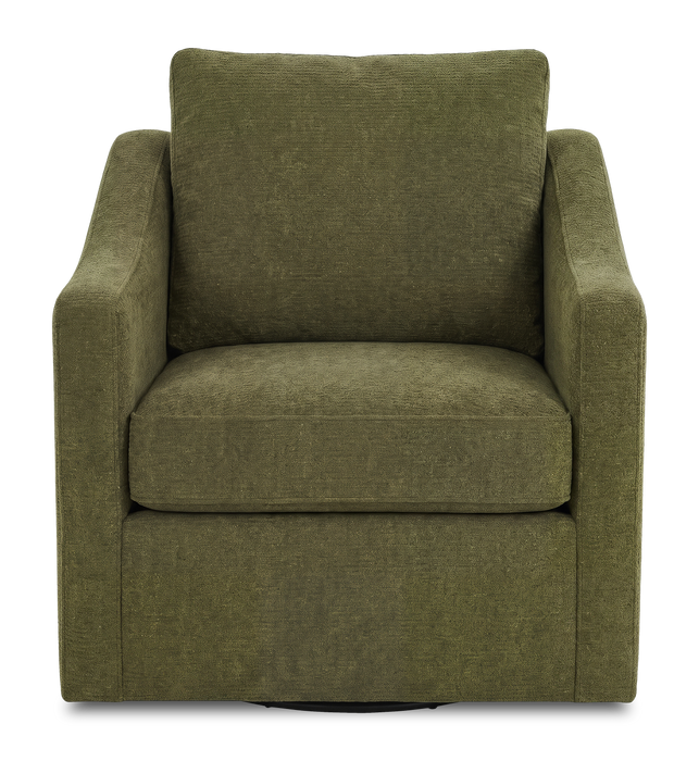 Fauteuil d’appoint pivotant personnalisable de Sofa Lab de 32 po fabriqué au Canada en tissu - Chenille Moss