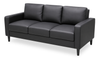 Sydney 77” Sofa Leather-Look Fabric Sofa with Removable Back Cushions - Black | Sofa Sydney de 77 po en tissu d’apparence cuir avec coussins de dossier amovibles - noir