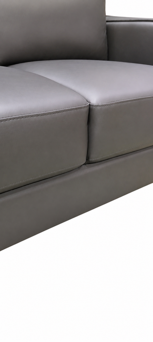Sofa Sydney de 77 po en tissu d’apparence cuir avec coussins de dossier amovibles - noir