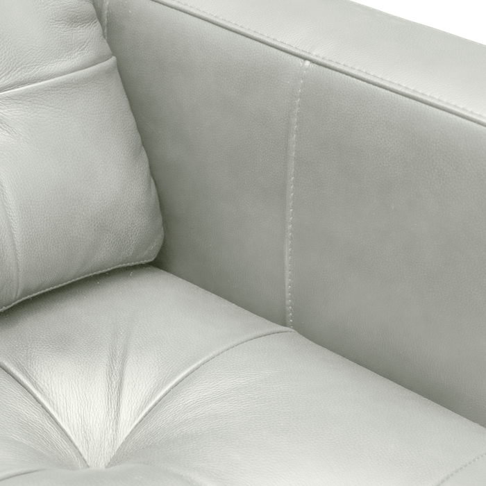 Fauteuil Theo de 37 po en cuir véritable de qualité supérieure avec coussin de dossier amovible et pattes en bois - bleu