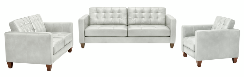 Fauteuil Theo de 37 po en cuir véritable de qualité supérieure avec coussin de dossier amovible et pattes en bois - bleu