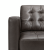 Theo 62" Top-Grain Genuine Leather Loveseat with Removable Back Cushion and Wood Feet – Grey | Causeuse Theo de 62 po en cuir véritable de qualité supérieure avec coussin de dossier amovible et pattes en bois - grise